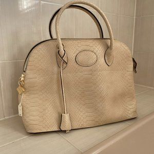 Durumi Cream Snake Print Shoulder Bag